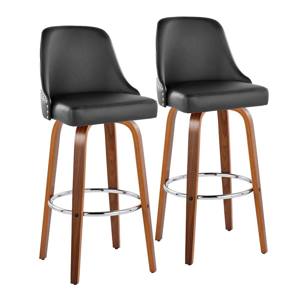Studded Marcel 30" Fixed-Height Barstool - Set of  2. Picture 1