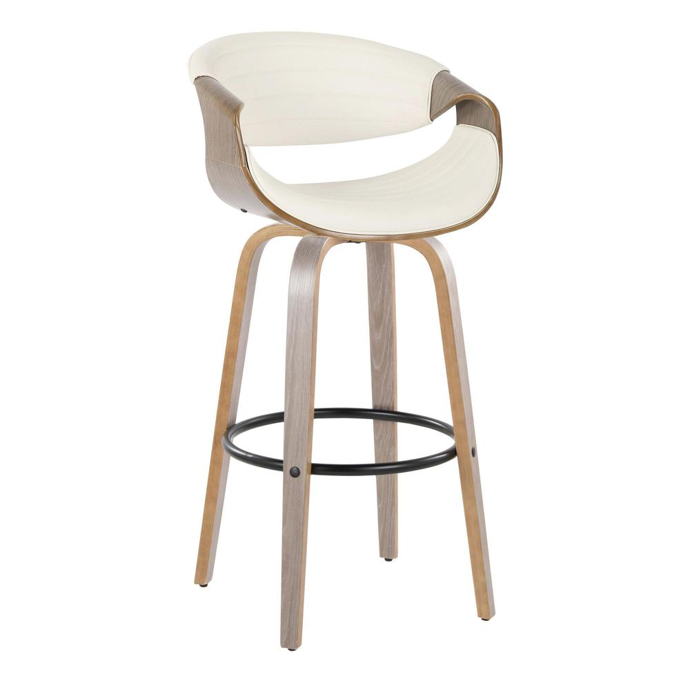 Grey Symphony 30" Fixed-Height Barstool - Set of 2. Picture 2