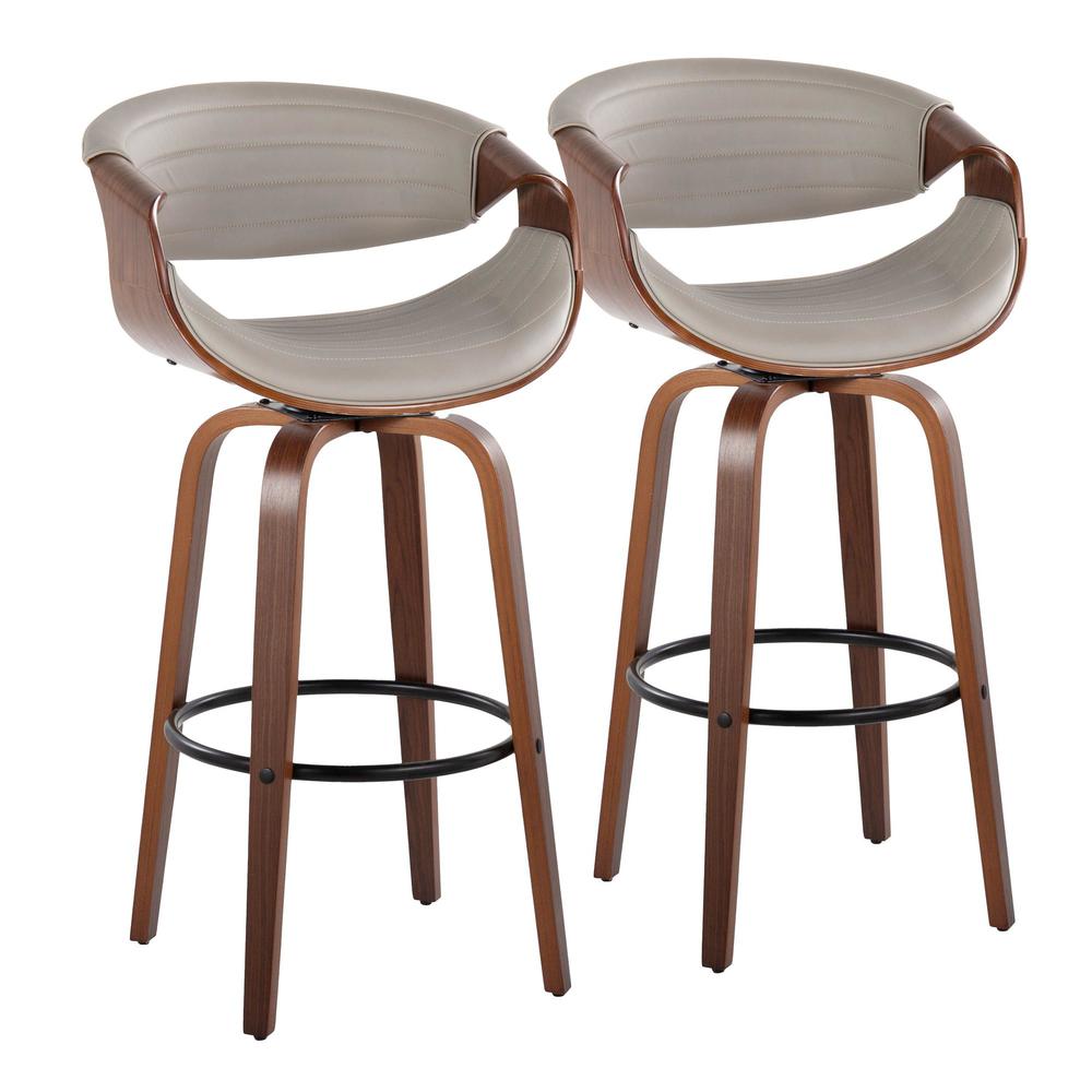 Brown Symphony 30" Fixed-Height Barstool - Set of 2. Picture 1