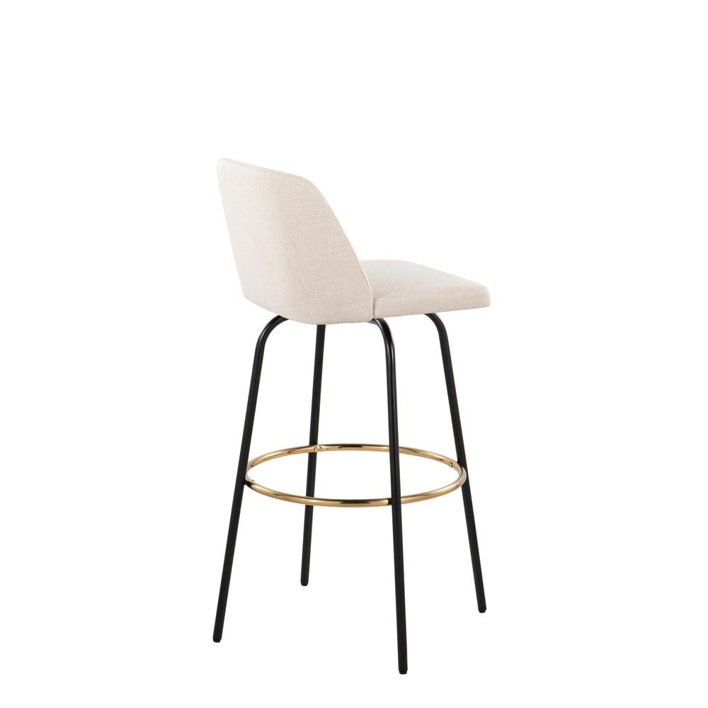 Beige Toriano 30" Fixed Height Barstool - Set of 2. Picture 4