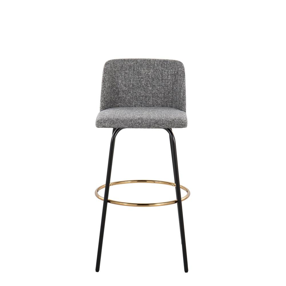 Grey Toriano 30" Fixed Height Barstool - Set of 2. Picture 6