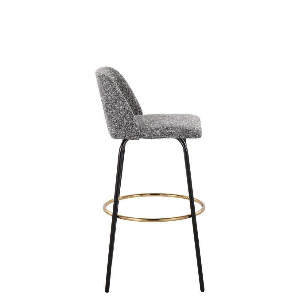 Grey Toriano 30" Fixed Height Barstool - Set of 2. Picture 3