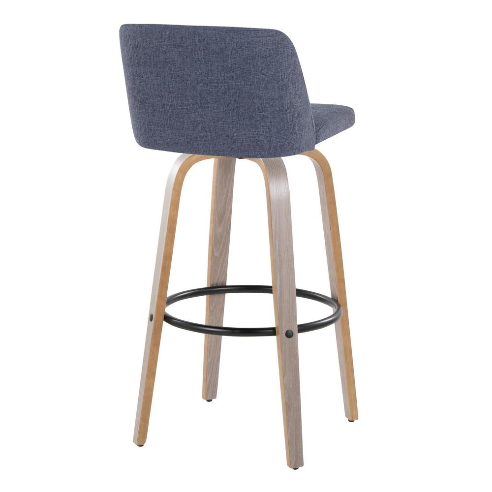 Black Toriano 30" Fixed-Height Barstool - Set of 2. Picture 4