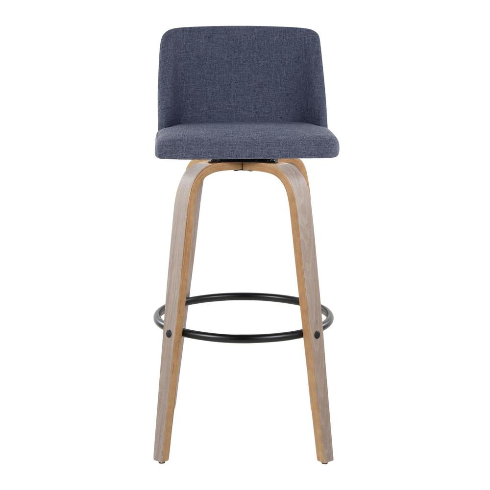 Black Toriano 30" Fixed-Height Barstool - Set of 2. Picture 6