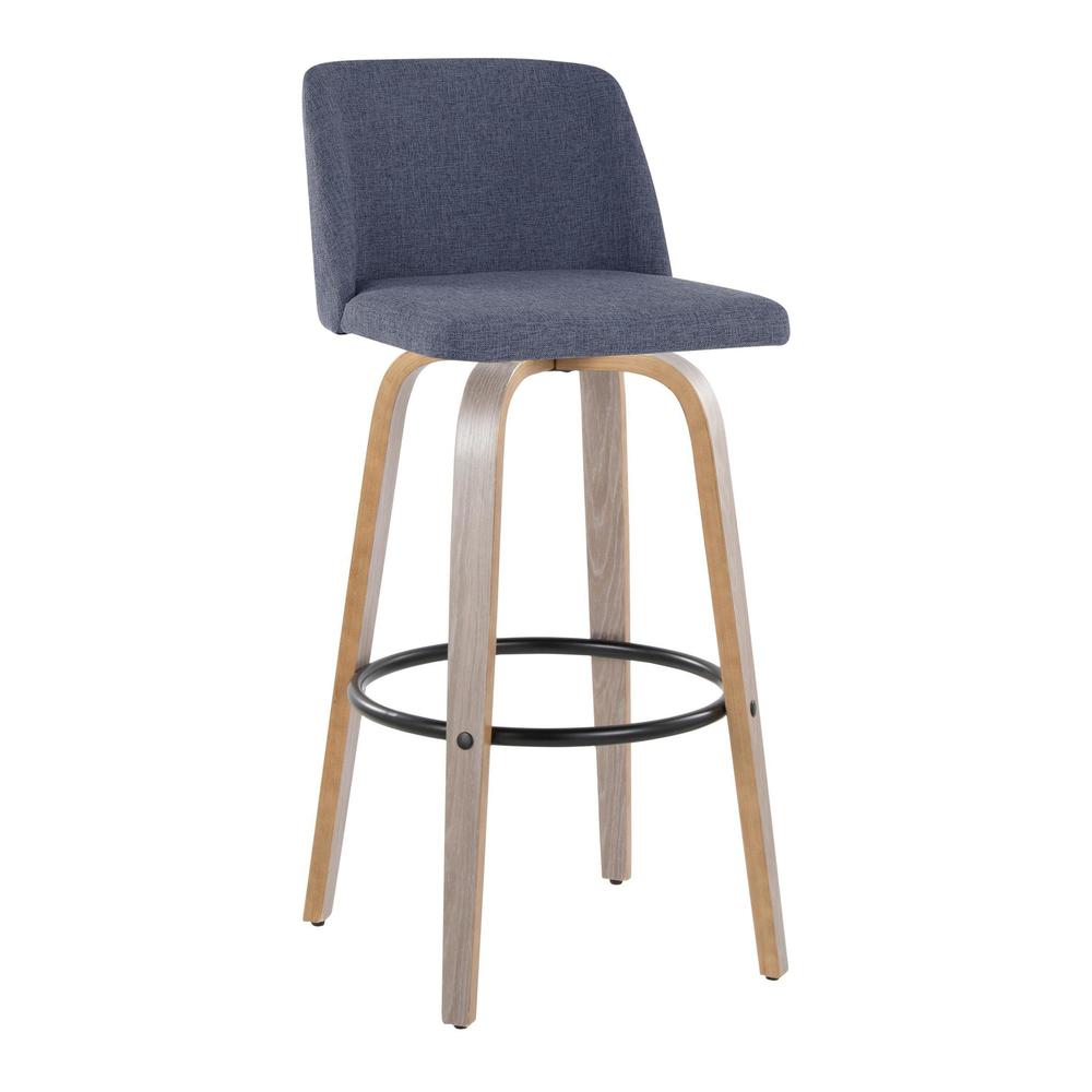 Black Toriano 30" Fixed-Height Barstool - Set of 2. Picture 2