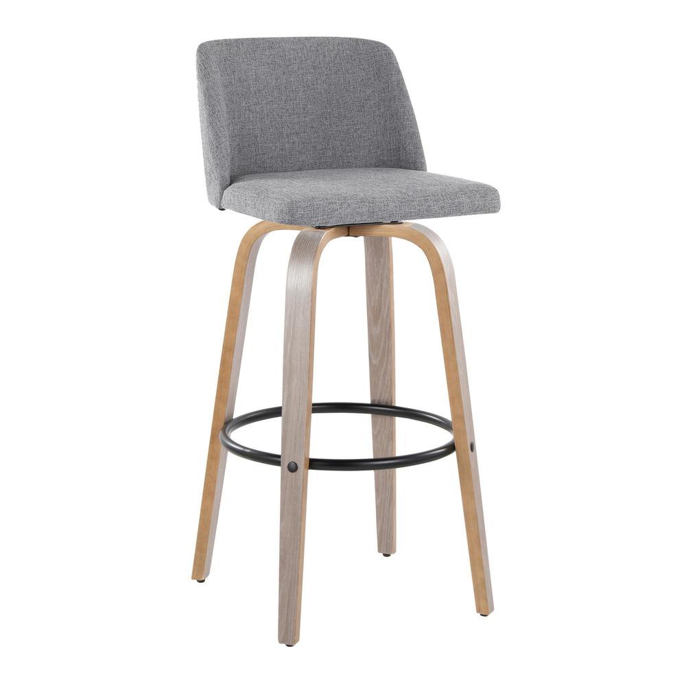 Black Toriano 30" Fixed-Height Barstool - Set of 2. Picture 2