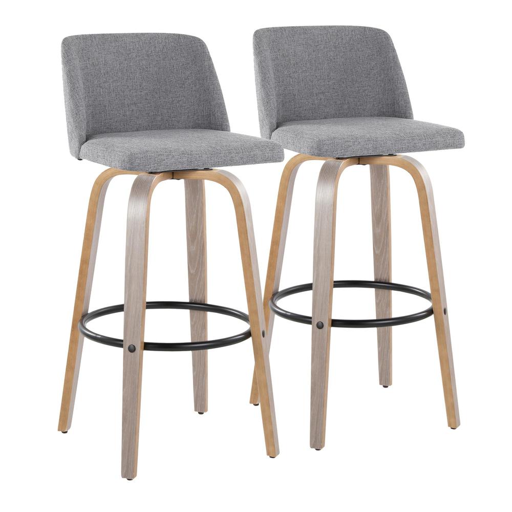 Black Toriano 30" Fixed-Height Barstool - Set of 2. Picture 1