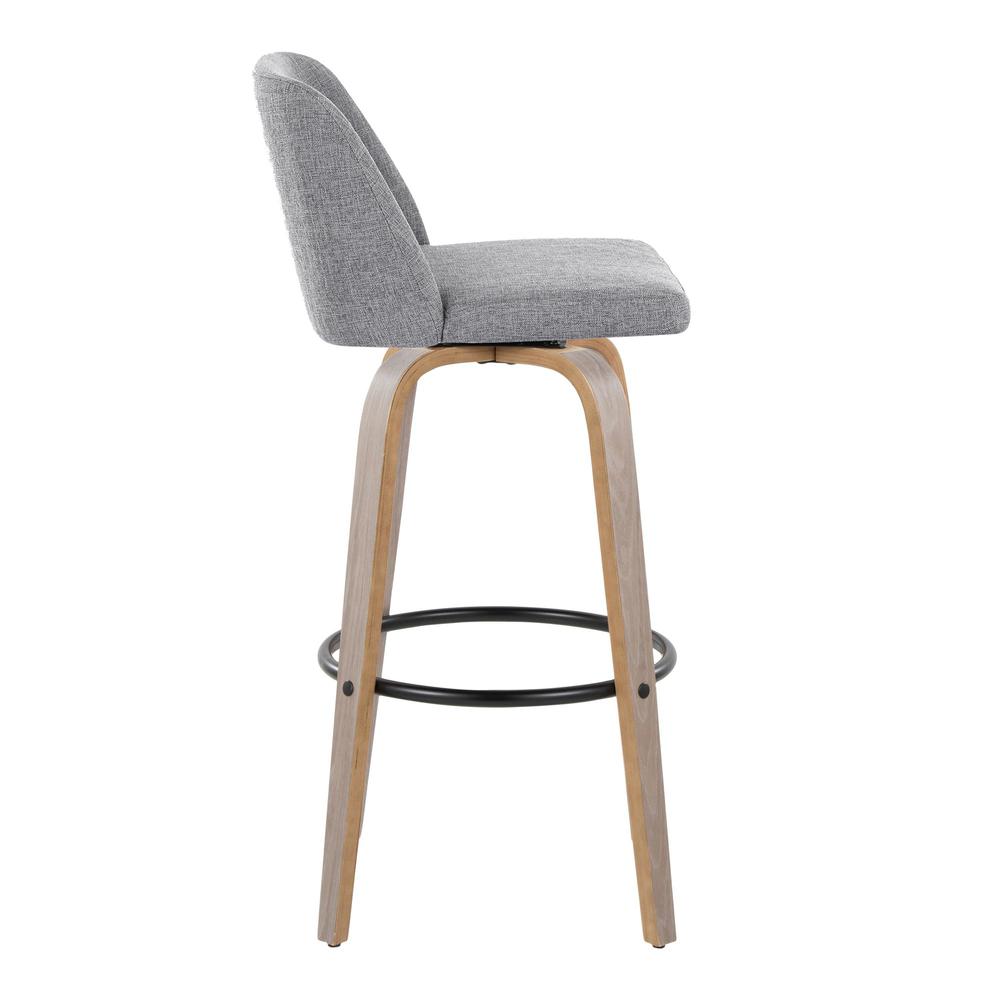 Black Toriano 30" Fixed-Height Barstool - Set of 2. Picture 3
