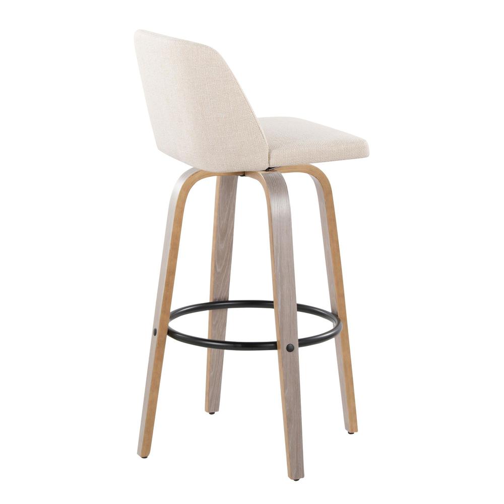 Black Toriano 30" Fixed-Height Barstool - Set of 2. Picture 4