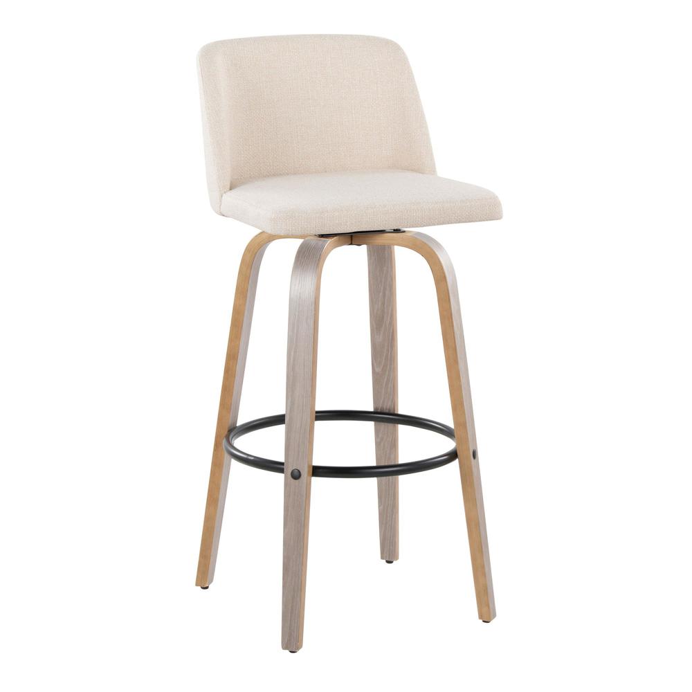 Black Toriano 30" Fixed-Height Barstool - Set of 2. Picture 2