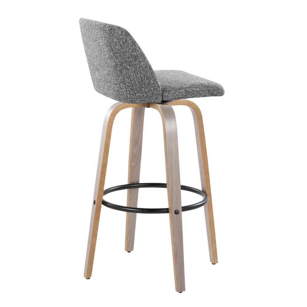 Black Toriano 30" Fixed-Height Barstool - Set of 2. Picture 4