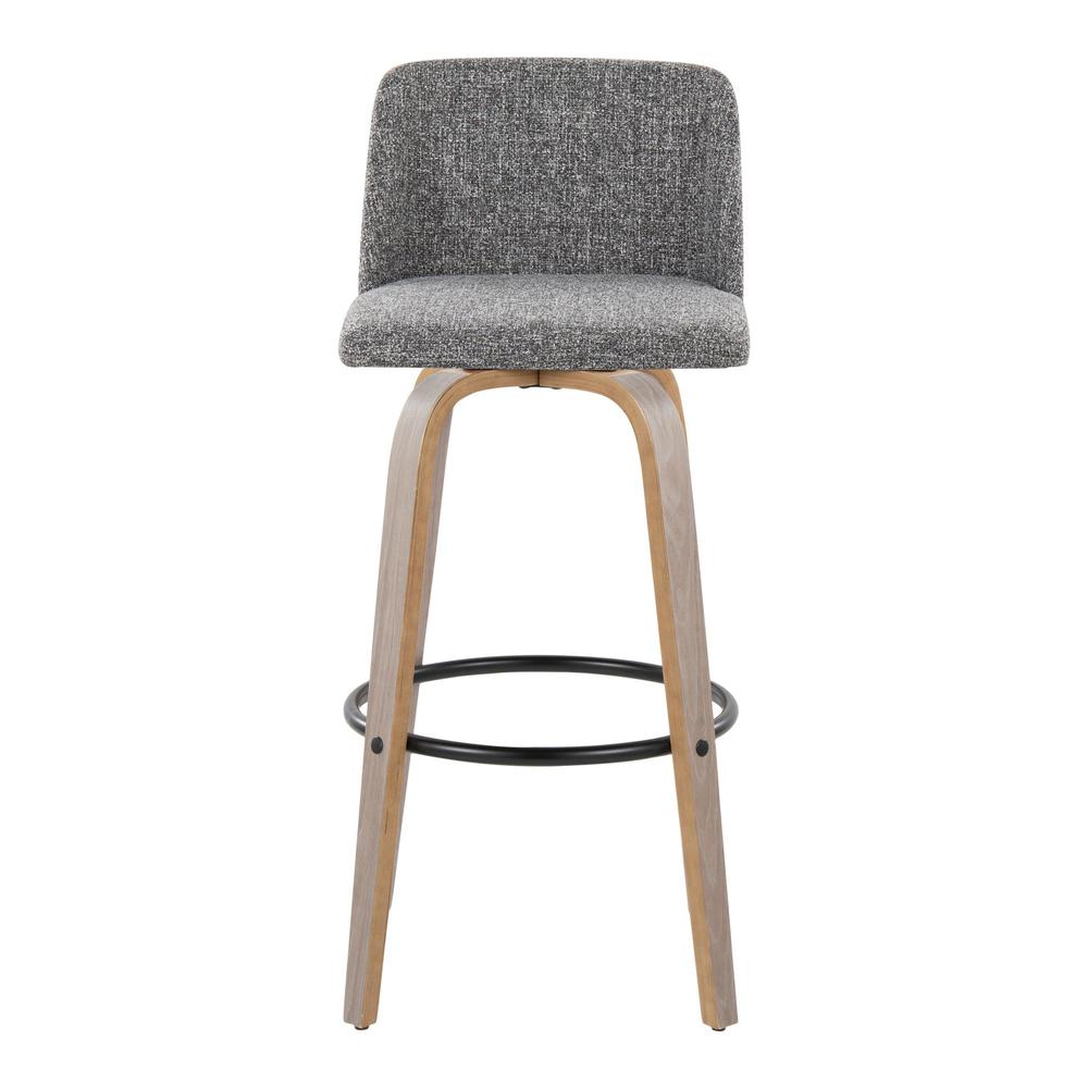 Black Toriano 30" Fixed-Height Barstool - Set of 2. Picture 6
