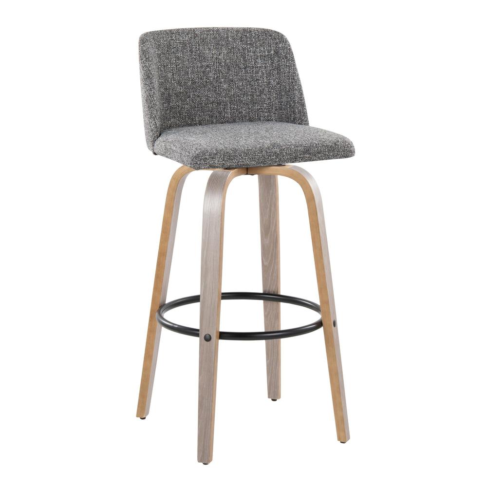 Black Toriano 30" Fixed-Height Barstool - Set of 2. Picture 2