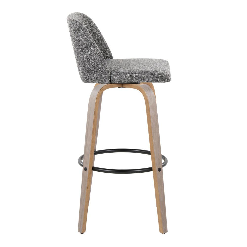 Black Toriano 30" Fixed-Height Barstool - Set of 2. Picture 3