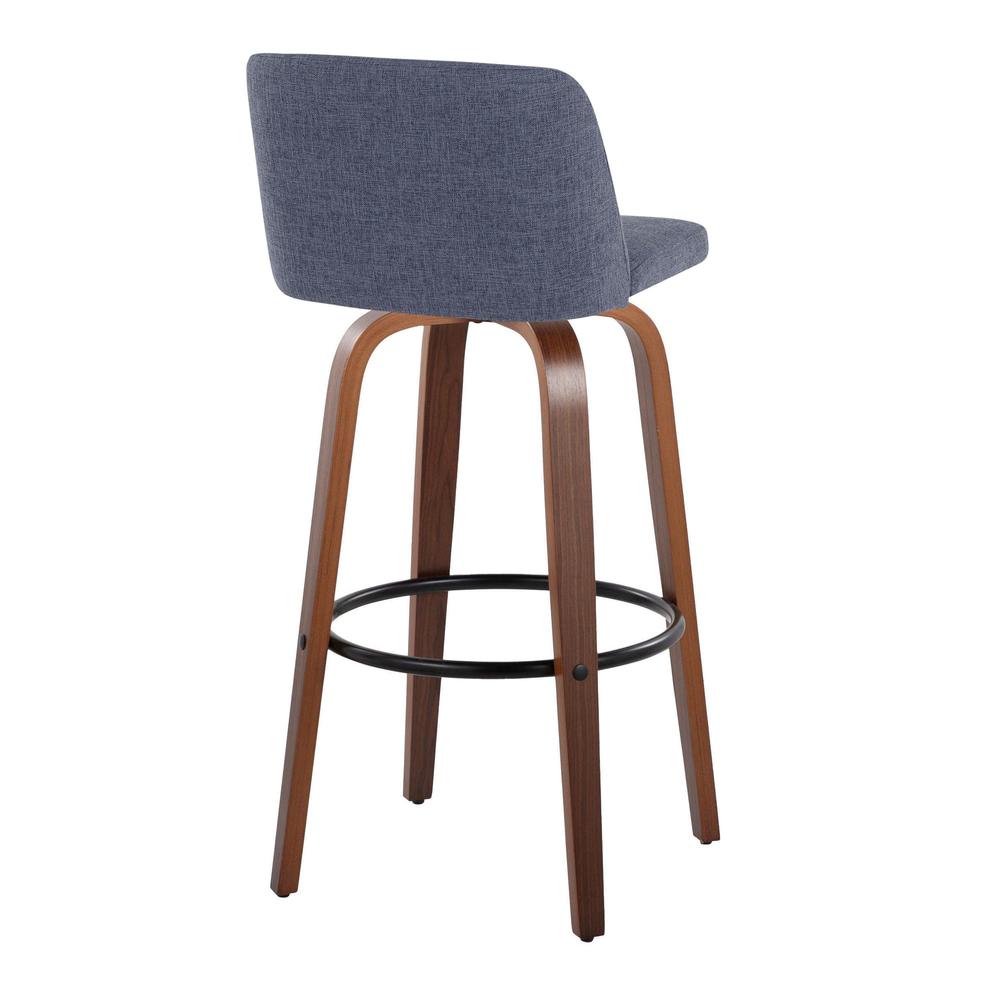 Black Toriano 30" Fixed-Height Barstool - Set of 2. Picture 4