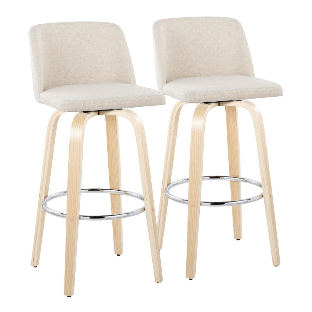 Brown Toriano 30" Fixed-Height Barstool - Set of 2. Picture 1