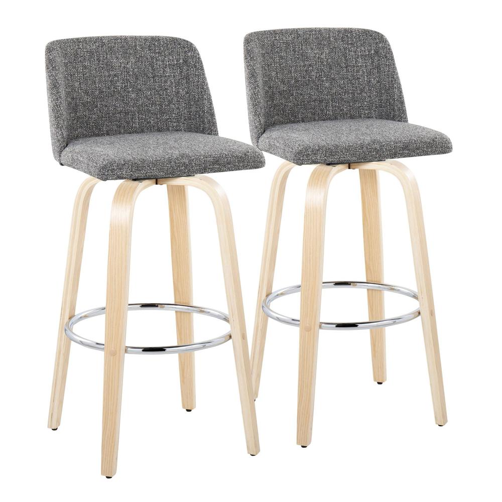 Brown Toriano 30" Fixed-Height Barstool - Set of 2. Picture 1