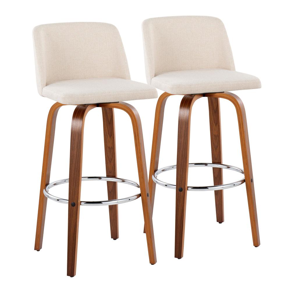 Brown Toriano 30" Fixed-Height Barstool - Set of 2. Picture 1