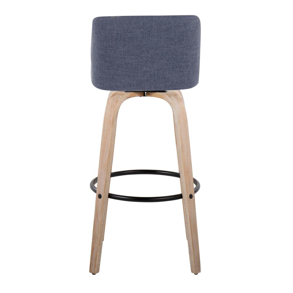 Blue Toriano 30" Fixed-Height Barstool - Set of 2. Picture 3