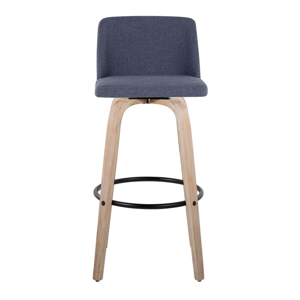 Blue Toriano 30" Fixed-Height Barstool - Set of 2. Picture 4