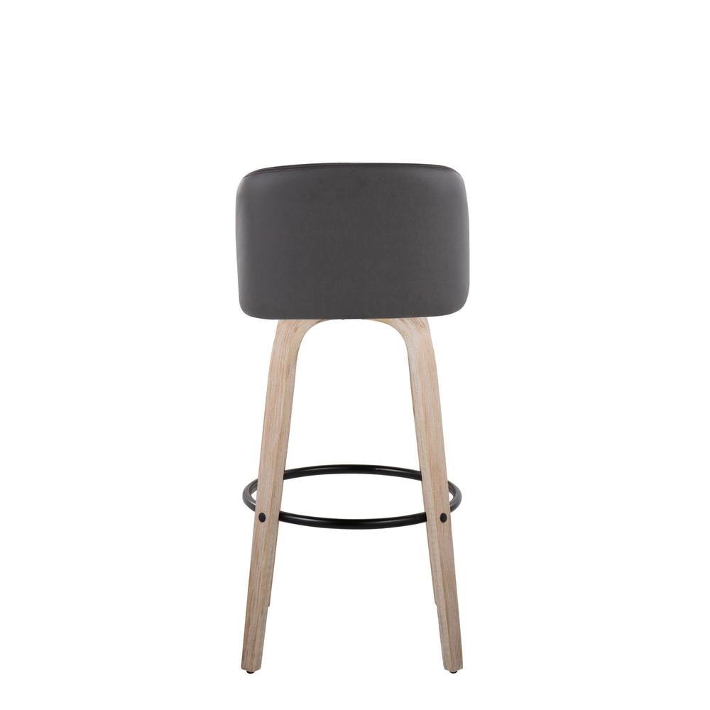 White Toriano 30" Fixed Height Barstool - Set of 2. Picture 5