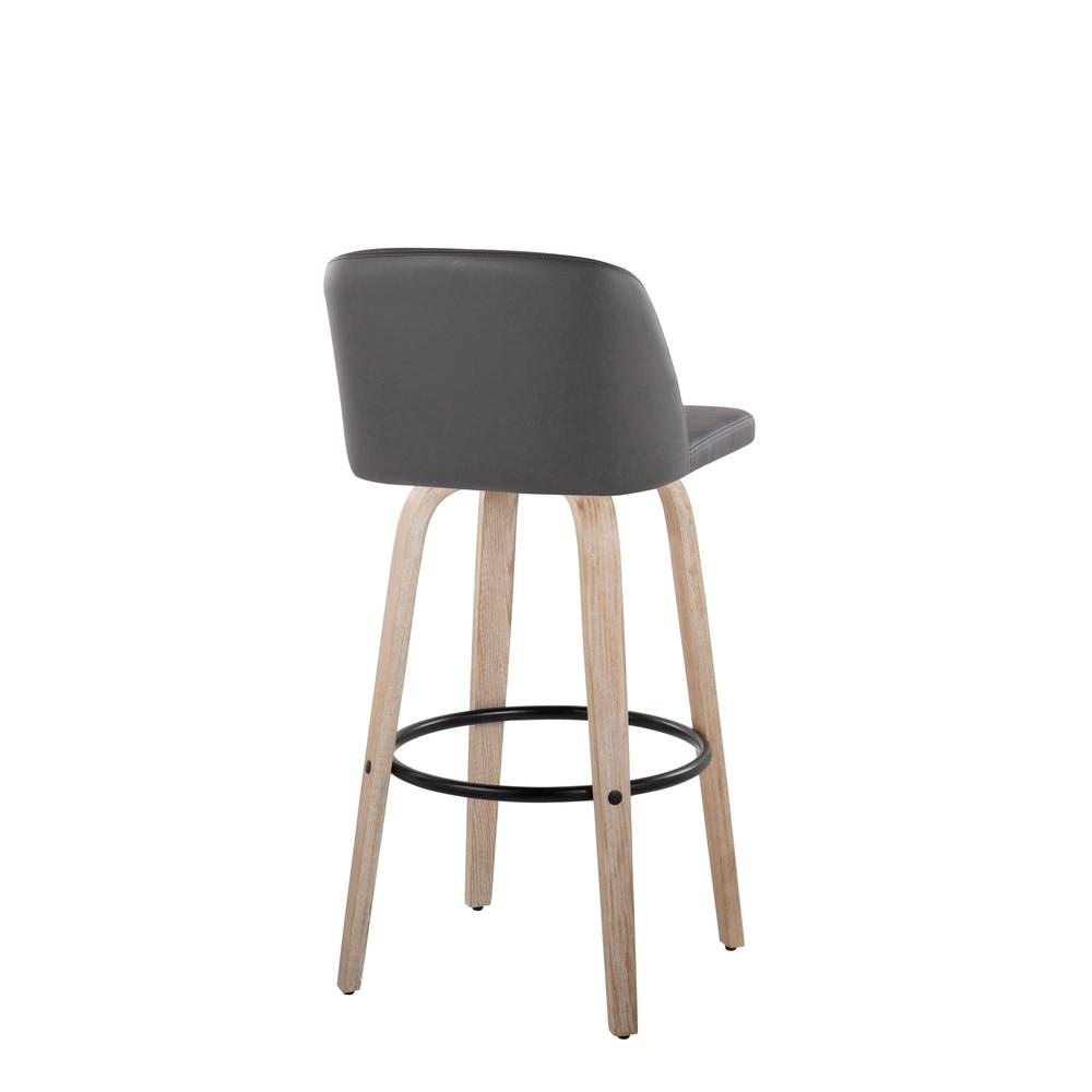 White Toriano 30" Fixed Height Barstool - Set of 2. Picture 4