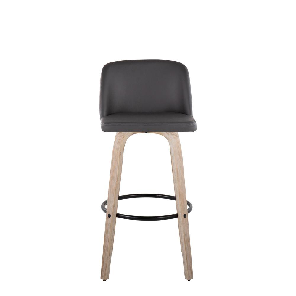 White Toriano 30" Fixed Height Barstool - Set of 2. Picture 6