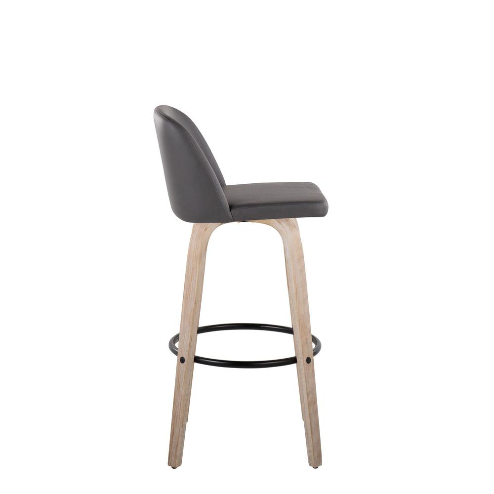 White Toriano 30" Fixed Height Barstool - Set of 2. Picture 3