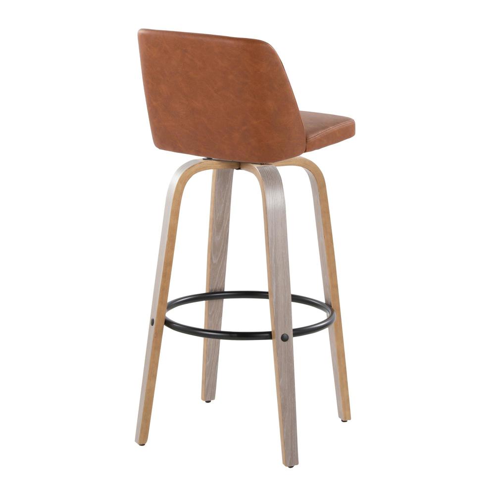 Black Toriano 30" Fixed-Height Barstool - Set of 2. Picture 4