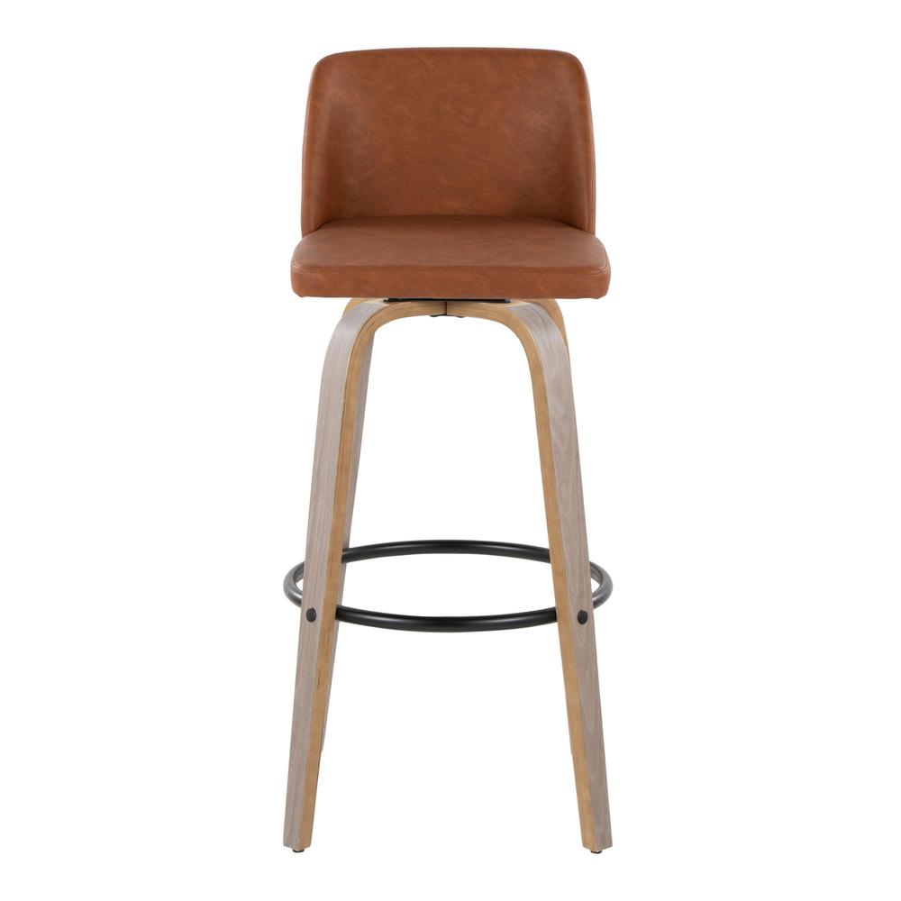 Black Toriano 30" Fixed-Height Barstool - Set of 2. Picture 6