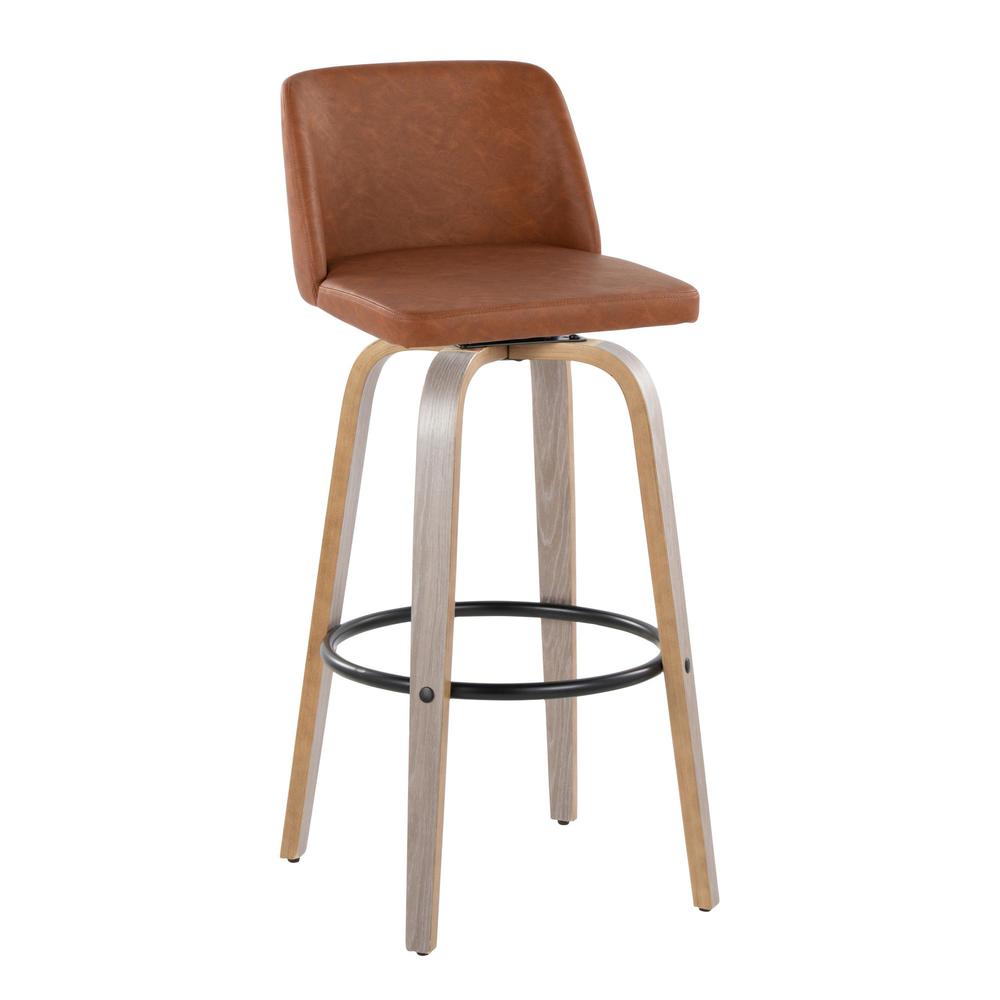 Black Toriano 30" Fixed-Height Barstool - Set of 2. Picture 2