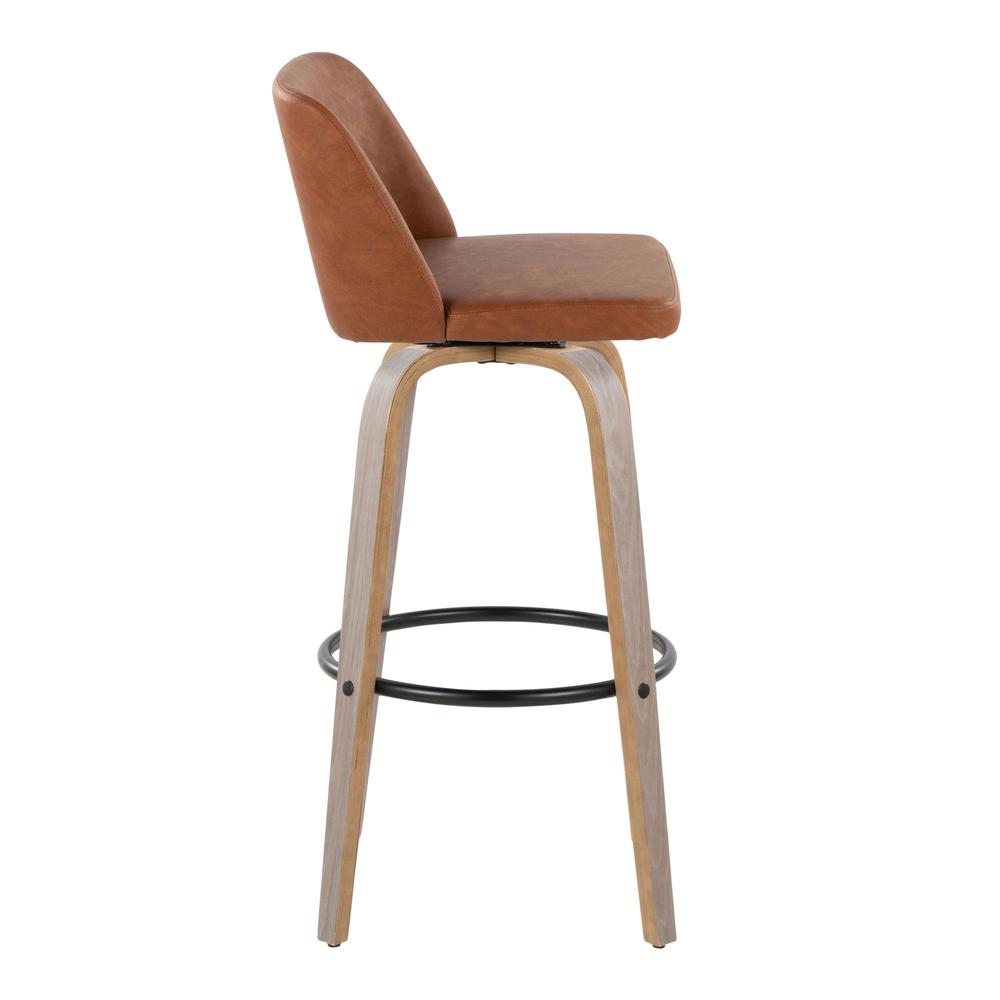 Black Toriano 30" Fixed-Height Barstool - Set of 2. Picture 3