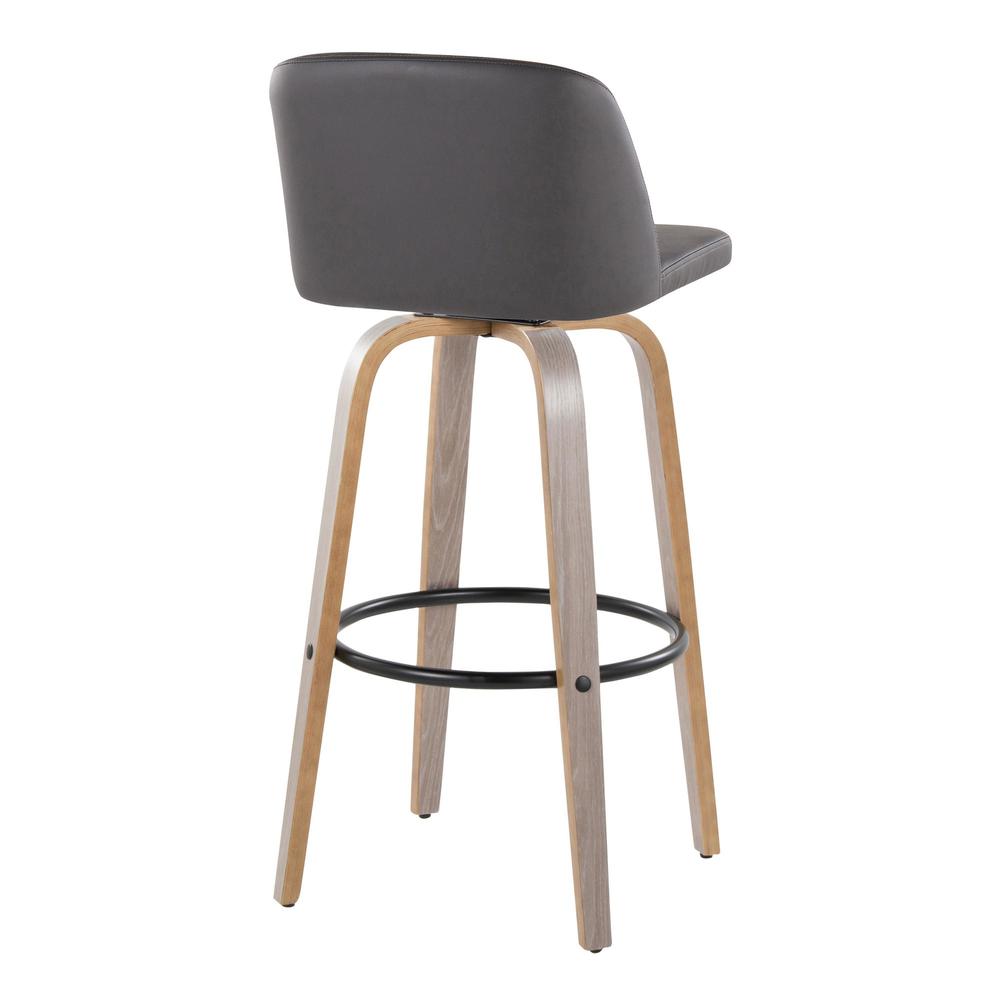 Black Toriano 30" Fixed-Height Barstool - Set of 2. Picture 4