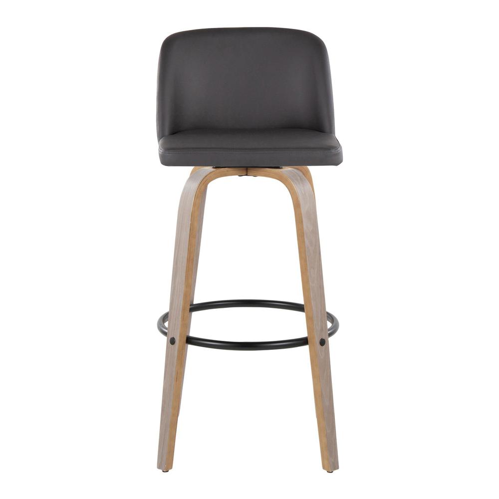 Black Toriano 30" Fixed-Height Barstool - Set of 2. Picture 6