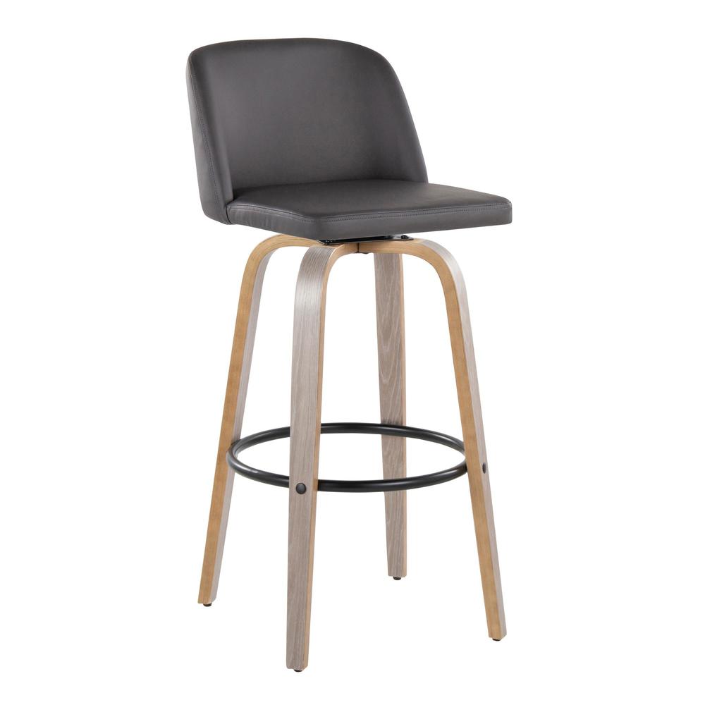 Black Toriano 30" Fixed-Height Barstool - Set of 2. Picture 2