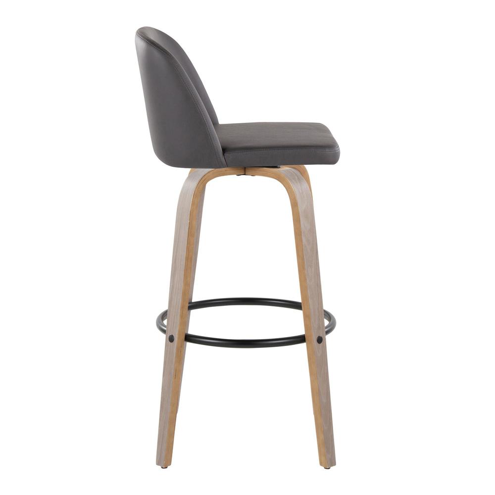 Black Toriano 30" Fixed-Height Barstool - Set of 2. Picture 3