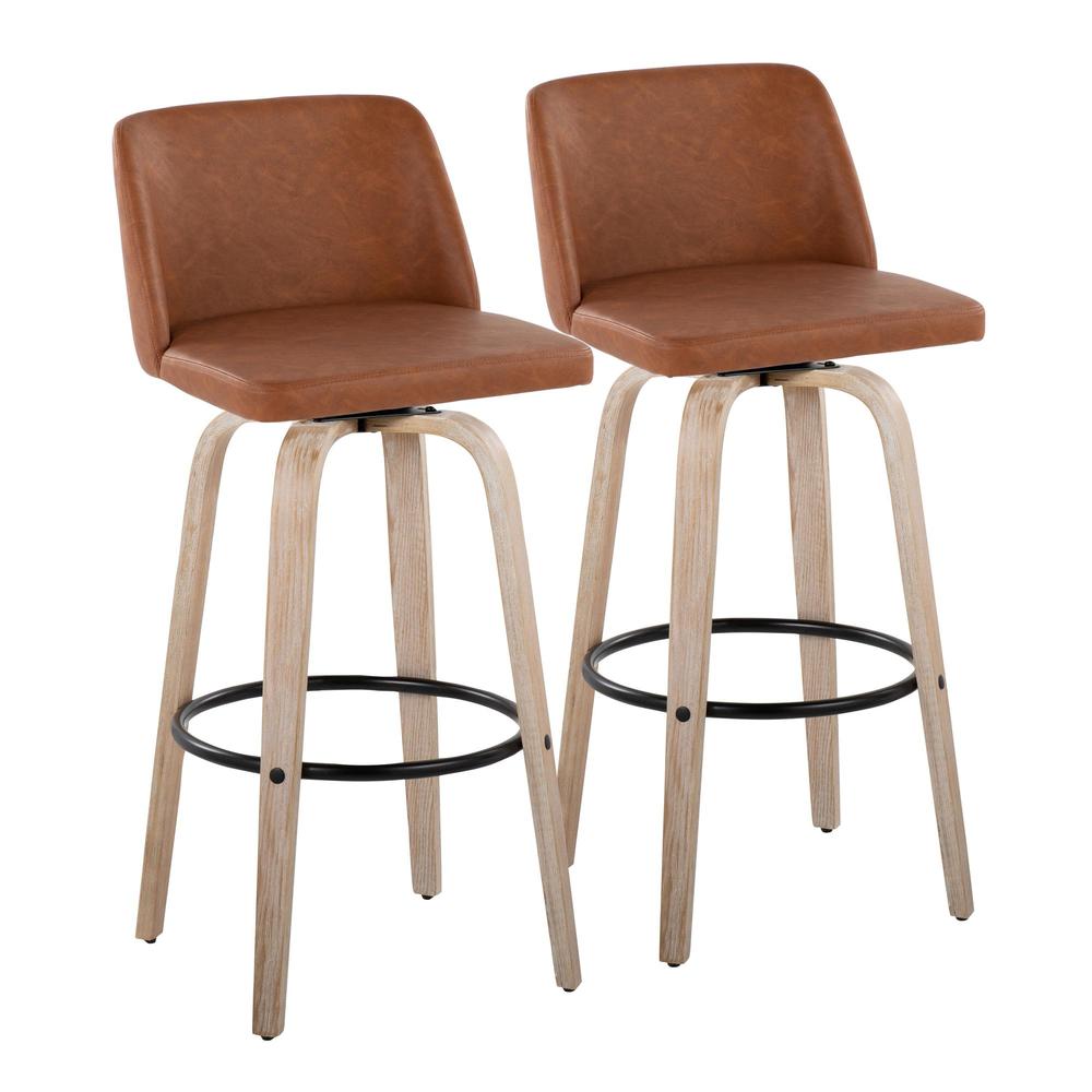 Beige Toriano 30" Fixed-Height Barstool - Set of 2. Picture 1