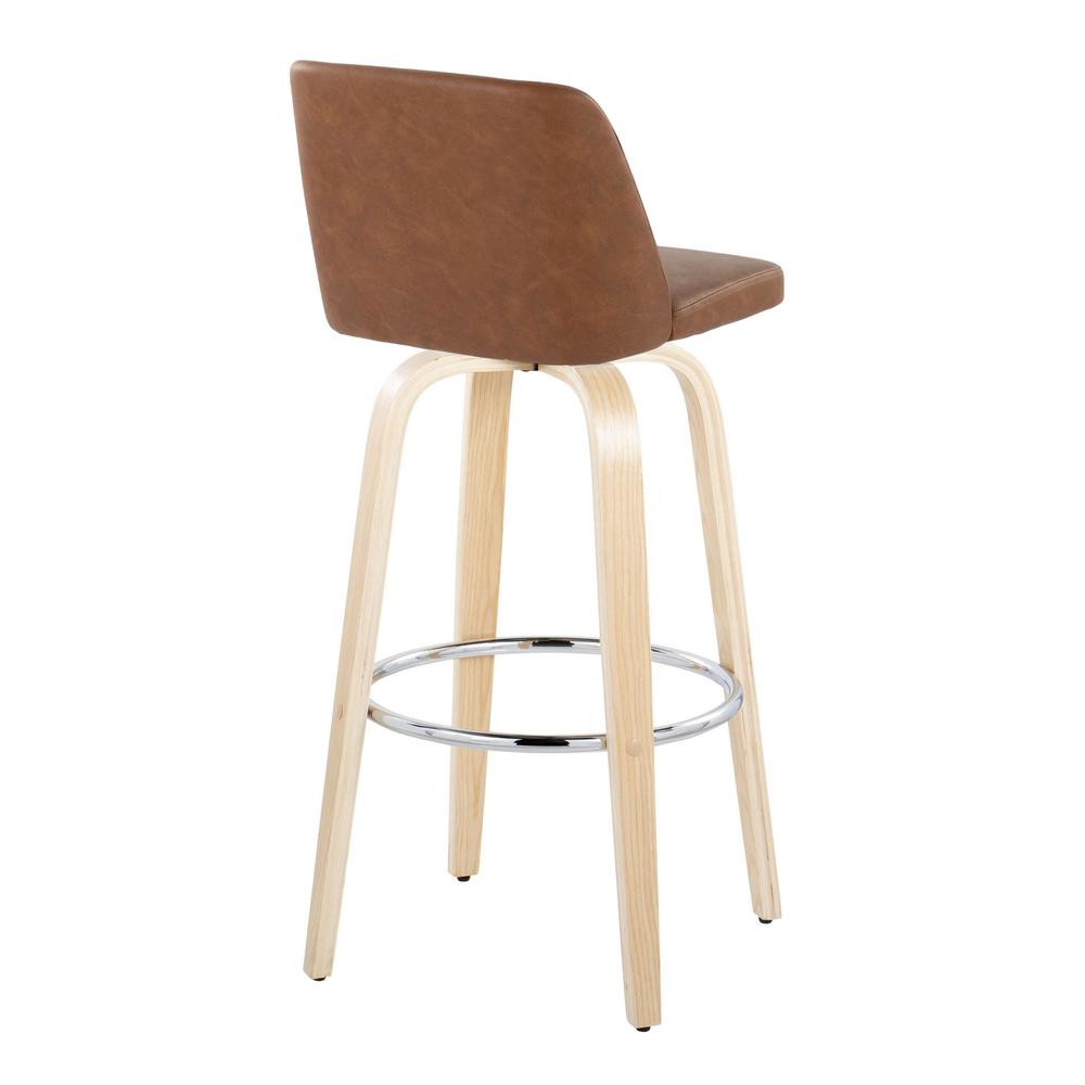 Brown Toriano 30" Fixed-Height Barstool - Set of 2. Picture 4