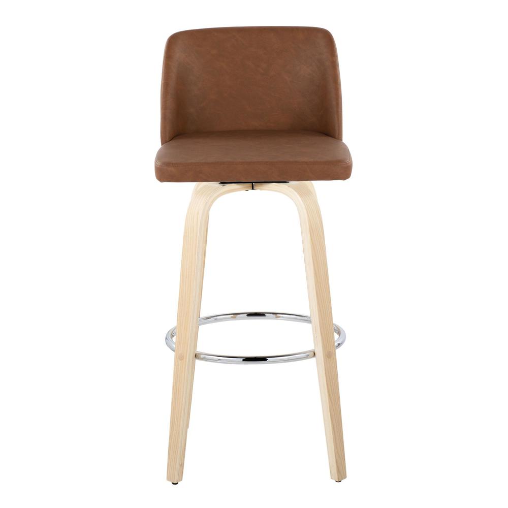 Brown Toriano 30" Fixed-Height Barstool - Set of 2. Picture 6