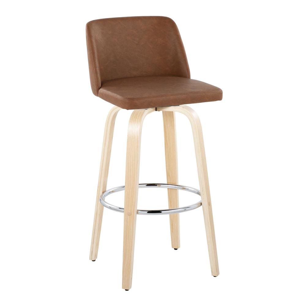 Brown Toriano 30" Fixed-Height Barstool - Set of 2. Picture 2