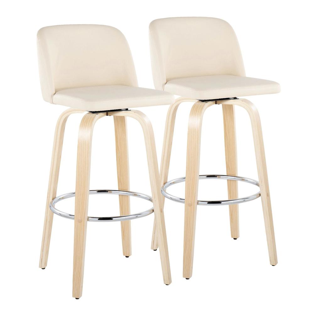 Brown Toriano 30" Fixed-Height Barstool - Set of 2. Picture 1