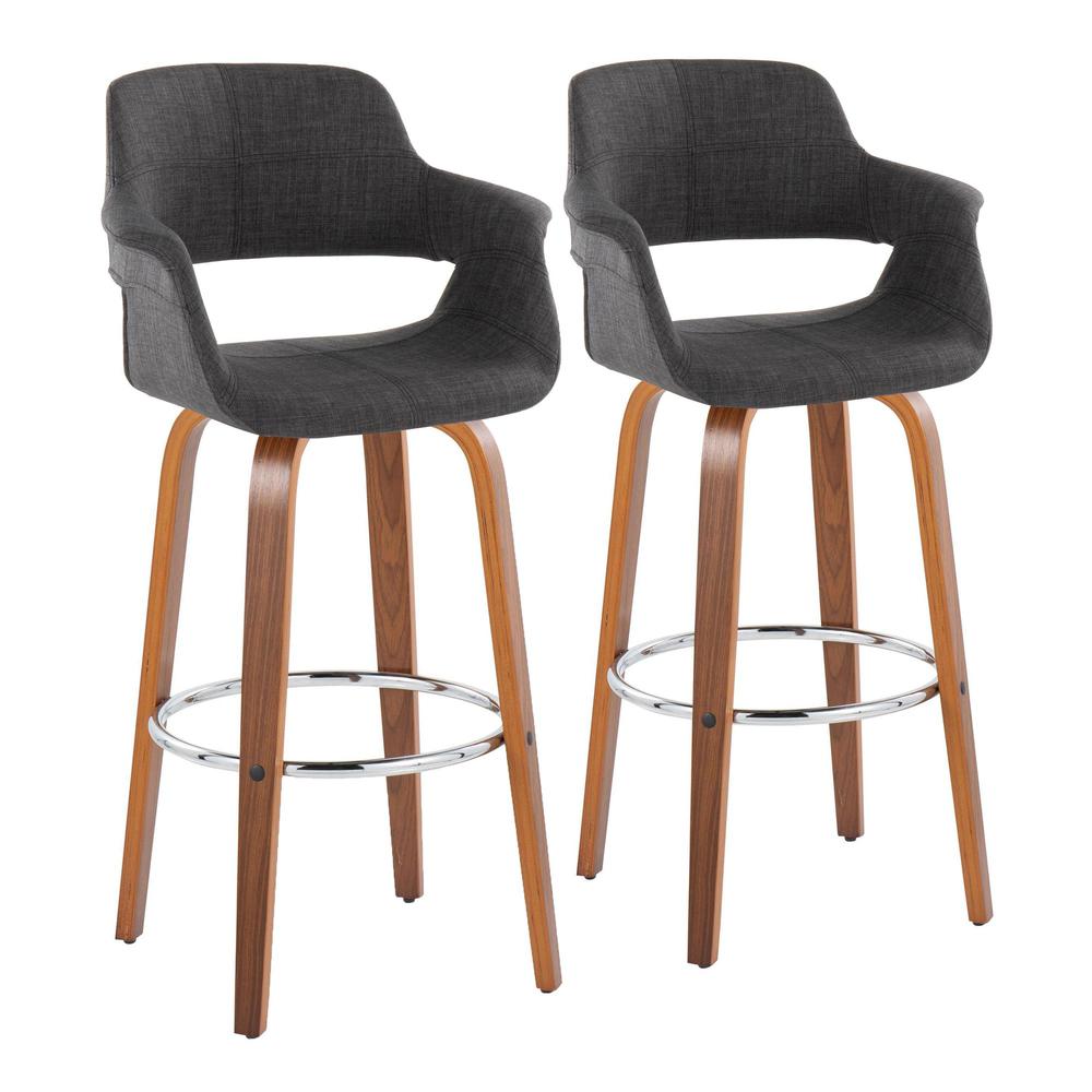 Grey Vintage Flair 30" Fixed-Height Barstool - Set of 2. Picture 1