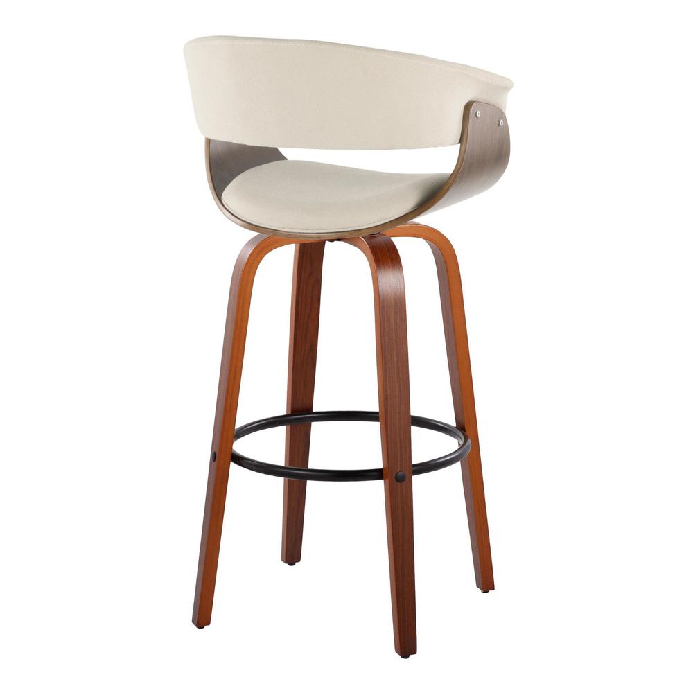 Beige Vintage Mod 30" Fixed-Height Barstool - Set of 2. Picture 4