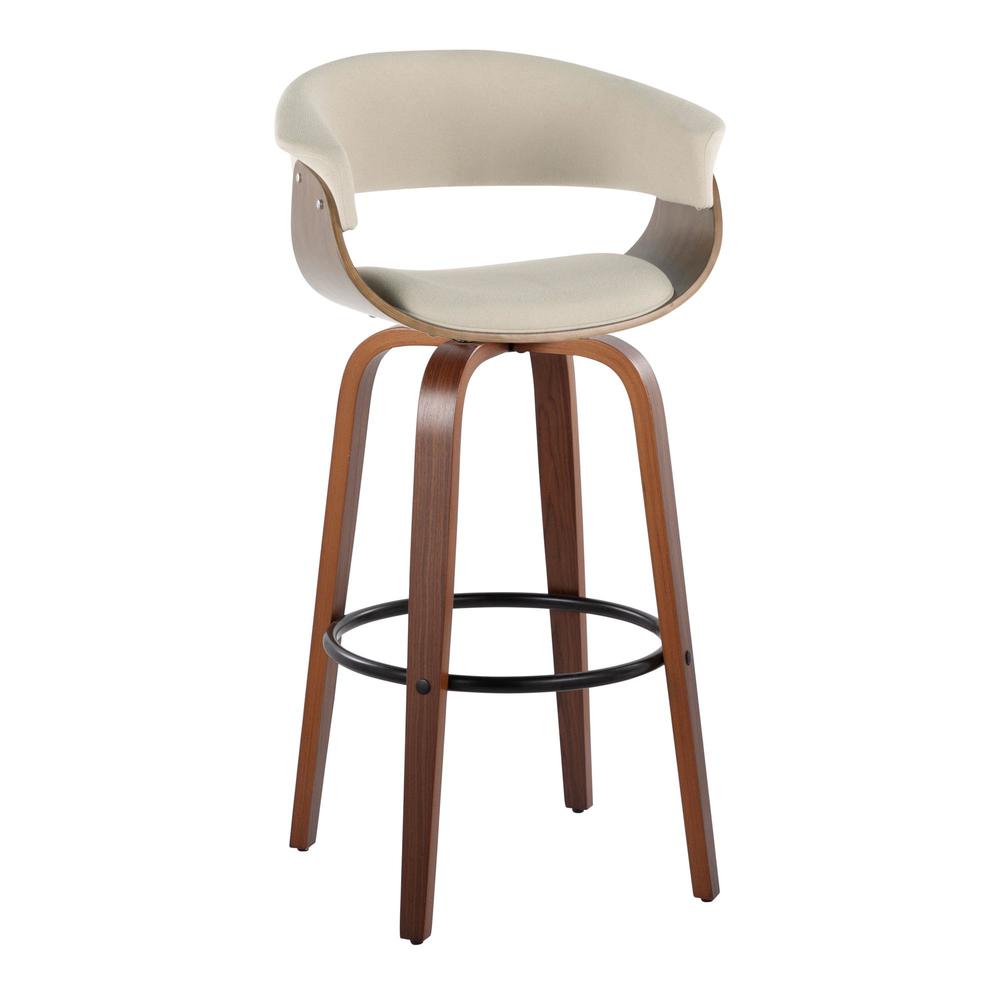 Beige Vintage Mod 30" Fixed-Height Barstool - Set of 2. Picture 2