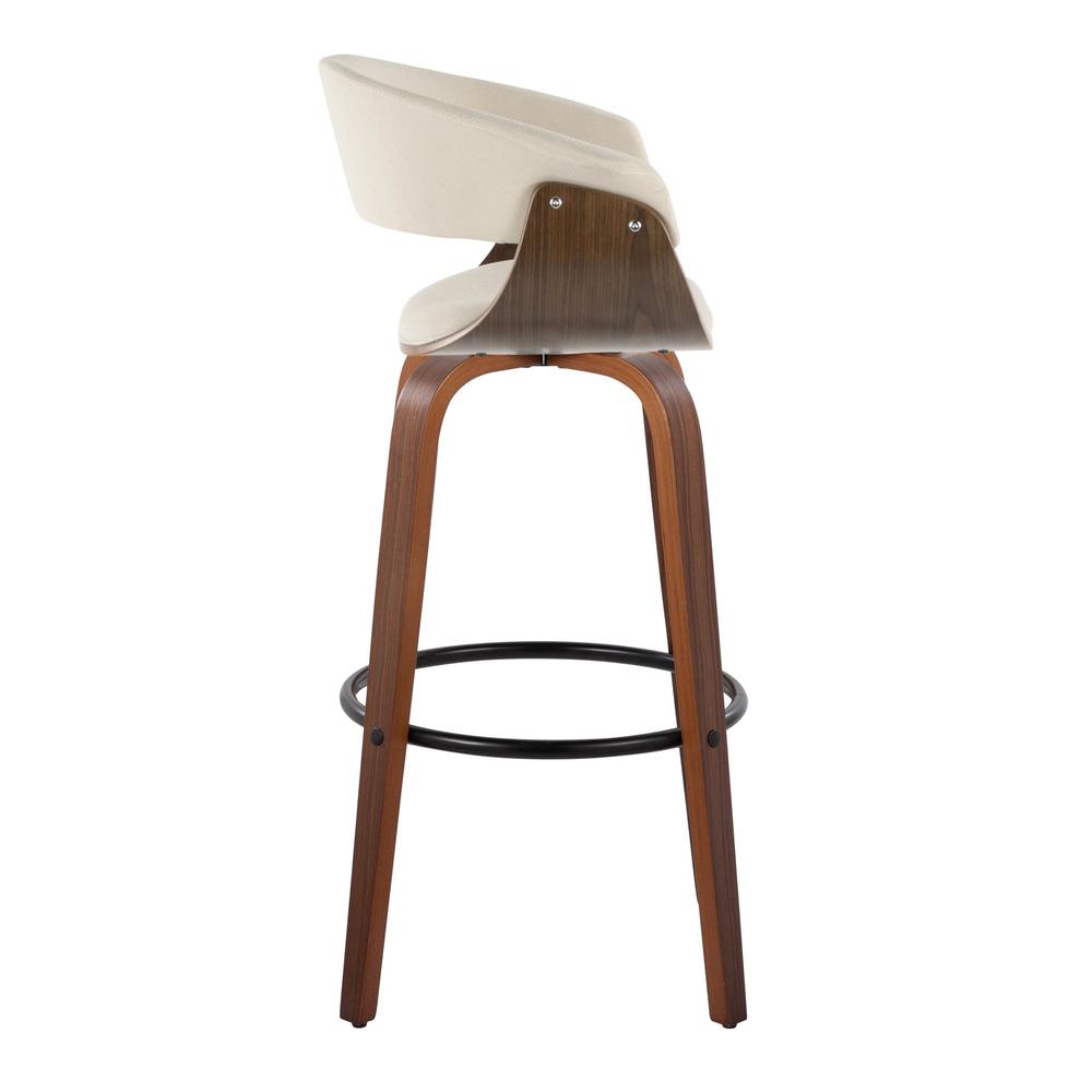 Beige Vintage Mod 30" Fixed-Height Barstool - Set of 2. Picture 3