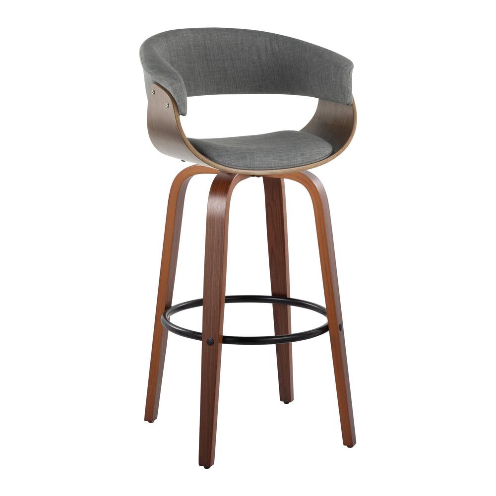 Grey Vintage Mod 30" Fixed-Height Barstool - Set of 2. Picture 2
