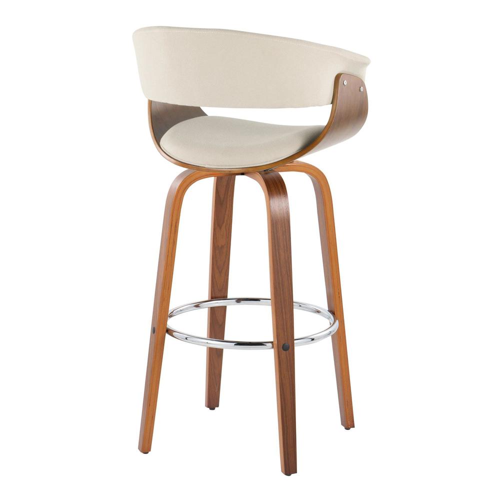 Beige Vintage Mod 30" Fixed-Height Barstool - Set of 2. Picture 4
