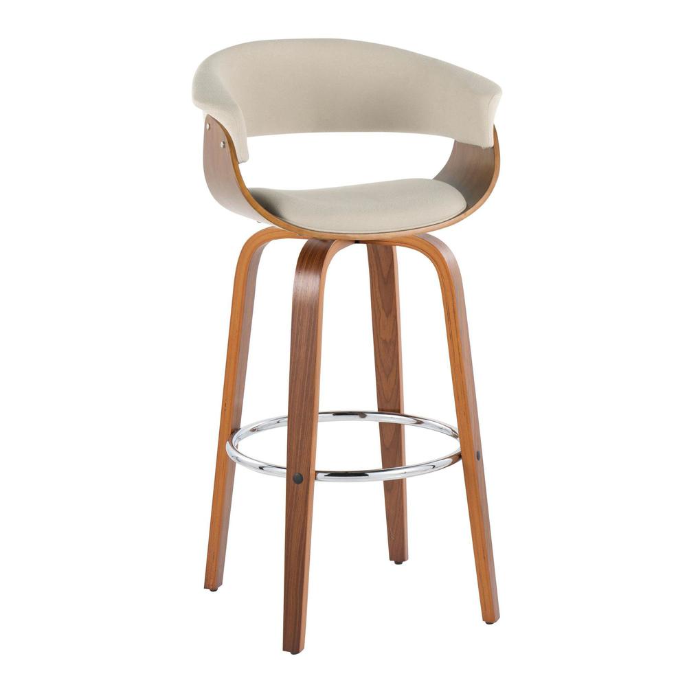 Beige Vintage Mod 30" Fixed-Height Barstool - Set of 2. Picture 2