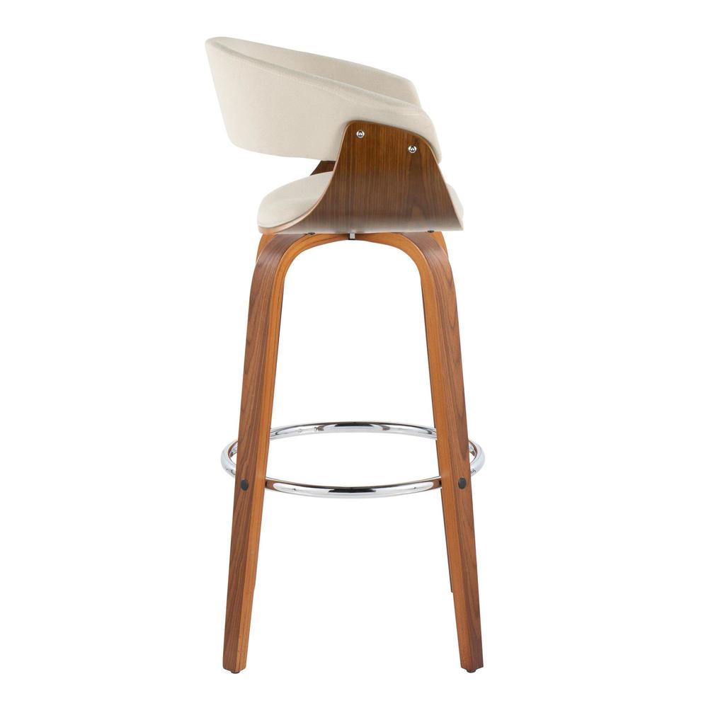 Beige Vintage Mod 30" Fixed-Height Barstool - Set of 2. Picture 3