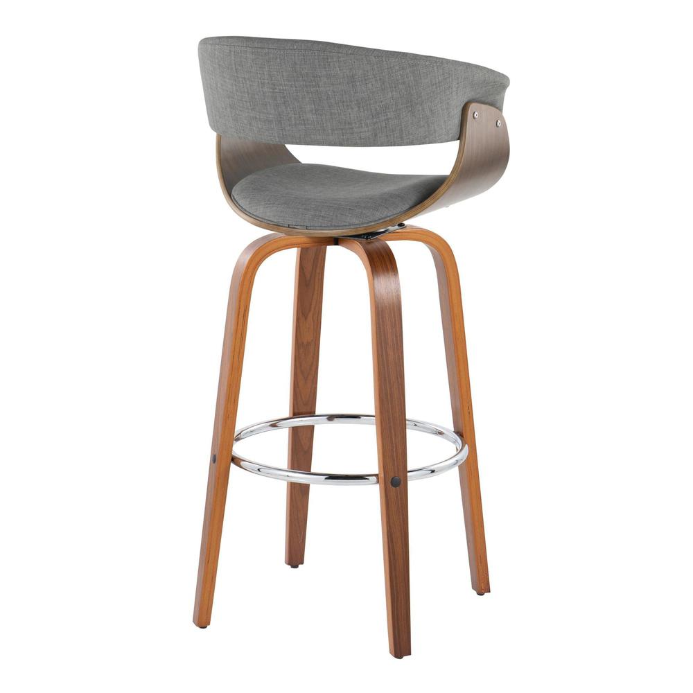 Grey Vintage Mod 30" Fixed-Height Barstool - Set of 2. Picture 4